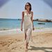 Women's Clothing Sexy Knitted Hollow Beach Cover Up Lace Up Tassel Bikini Swimsuit Beach Skirt Anti_ecoleips.com