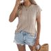 2026 Spring Summer Solid Color Cable Casual Loose Batwing Sleeve Knit Top Cross-Border Women's Fashion_ecoleips.com