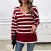 DiYun European And American Casual Resort Style Color-Block Striped Long-Sleeve Women's Sweater 2025_ecoleips.com