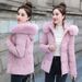 Women's Clothing Women's Winter Short Puffer Jacket With Faux Fur Collar, Slim Fit Warm Coat, 3D Pattern, Multiple Colors & Sizes Slim Fit Warm Coat_ecoleips.com