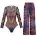 Smart Swimsuit for Russian Women Sun Protective One Piece with Long Pants Regular Size Polyester Sexy Style Vacation Wear_ecoleips.com