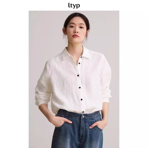 Original Journey French 28s 100% Classic Style Inner Layer White Long Sleeve Women's Shirt For Autumn_ecoleips.com