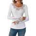 European American Cross-border 2026 New Style Solid Color Long-sleeve T-shirt Top For Women With Lace Trim Rhinestone_ecoleips.com