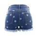 SC Women's High-Waisted Tassel Star Print Shorts European American Style Denim Clothing for Ladies_ecoleips.com