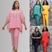 Women's Clothing Plus Size Temperament Two Piece Shirt Pencil Pants_ecoleips.com