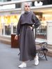Turkish Solid Color Long-sleeve Dress With A Large Hem, Elegant Autumn And Winter Style_ecoleips.com