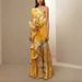 2025 Summer New French Retro High Waist Elegant Casual Printed Asymmetrical Shoulder Dress_ecoleips.com