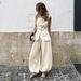 Women's Elegant Commuter Pant Set Fashion Casual Sleeveless Cardigan Top With Straight Leg Pants_ecoleips.com