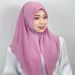 Muslim Accessories "Elegant Rhinestone-Trimmed Chiffon Square Scarf – Versatile Headwrap & Shawl For Women, Lightweight & Stylish"_ecoleips.com