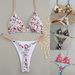 Women's Halter Neck Bikini Set Sexy Beach Swimsuit with Triangle Cup Floral Pattern European American Style for Hot Spring_ecoleips.com