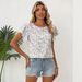 Spot Goods Women's Floral Top Spring Summer New European American Style Ruffle Sleeves Short Sleeve Casual Blouse for Ladies_ecoleips.com