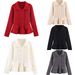 Women's Double-Breasted Knit Cardigan – Spring Fashion Oversized Open Front Coat With Pockets_ecoleips.com