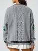 K Pure Color Long-sleeved Cardigan For Women,Temperament Commuting, European And American Bat Wing Knitting, Light Gray Single-row Button Sweater Coat_ecoleips.com