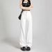 Narrow Straight-leg White Jeans For Women, 2025 Spring/summer, High-waisted Petite Pants, Casual Versatile, Japanese And_ecoleips.com