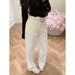 American Style High-Waisted Rhinestone Straight Wide Leg Jeans For Women Loose Fit Slimming Versatile Denim Spring 2026 New_ecoleips.com