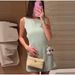French Style Mint Green Dress Women Sleeveless 3D Flower Waist Cinched Mini Dress Elegant Casual Party Short Dress For Ladies_ecoleips.com