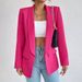 2025s 2025 Red New Small Suit Commuting Spring Autumn Coat Top For Women, Versatile, Fashionable, And Personalized_ecoleips.com