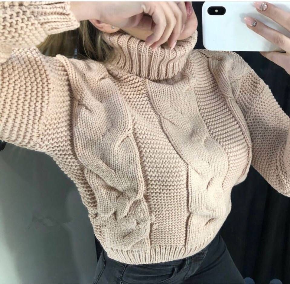 Chunky Cable-Knit Turtleneck Sweater – Oversized Acrylic Pullover In Earth Tones_ecoleips.com