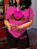 Summer Women's Casual And Fashionable Cartoon Graphic Print Loose T-shirt+shorts Two-piece Sportswear Suitable For Daily Wear-65_ecoleips.com