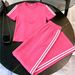 Women's Clothing Summer New Solid Color Suit Round Neck Short Sleeve T Shirt And Pants Sports Suit Casual Comfortable Fashion_ecoleips.com