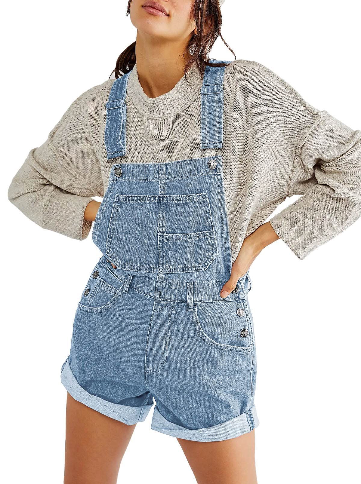Supply Loose Multi Pocket Suspender Jeans For Women_ecoleips.com