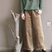 Women's Clothing Corduroy Loose Fit Autumn Pants For Mothers Elastic Waist Wide Legs Women's Bottoms_ecoleips.com