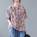 Floral Print Short-Sleeved T-Shirt For Women, Plus-Size Women's Spring And Summer Base Layer, Casual And Artistic Top, L_ecoleips.com
