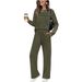 European And American Wom's Cross-Border Fashion Sleeve Long Pants Autumn New 2025 Casual Two-Piece Set For_ecoleips.com