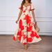 2026 New European And American Summer Style Elegant Floral Hollow Out Off-Shoulder Printed Dress For Women With A_ecoleips.com