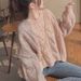 Women's Clothing Women's Pink Short Sleeve Sweater Soft Cozy Cable Knit Loose Fit Sweet Style Autumn Winter Collection_ecoleips.com