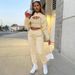 Women's 3 Piece Set Hooded Fleece Sweatshirt Long Pants Vest Long Sleeve Trendy European American Style_ecoleips.com