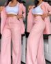 Women's Clothing 2026 Pearl Long Sleeved Slim Stretch Suit Two Piece Suit_ecoleips.com