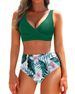 Women's High Waist Bikini Swimsuit - Sexy Cross Back Two Piece Bathing Suit With Removable Padding, Solid & Printed Options_ecoleips.com