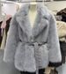 Women’s Belted Faux Fur Coat – Oversized Lapel Jacket With Russian-Style Collar (S/M/L, Coffee/Grey/Beige/Black)_ecoleips.com