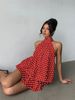 Trendy Off-Shoulder Mini Dress With Asymmetric Neckline & Open Back – Stylish Solid Color Sleeveless Outfit For Women_ecoleips.com