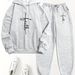 Unisex Hoodie & Jogger Set – Oversized Streetwear Loungewear With Pockets (95% Polyester, S-Xxxl, Light Grey & Black)_ecoleips.com