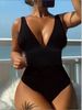 Women's Clothing Slimming One Piece Swimsuit Solid Color Vertical Stripes Sexy Fabric For All Seasons_ecoleips.com