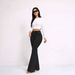 Women's Black Slightly Flared Frayed Jeans Slimming Suitable Pear Shaped Jeans_ecoleips.com