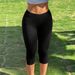 Women's Black Slim Fit Cropped Pants Y2K Street Style With Side Slits Fitness Suitable High Waist Straight Leg Trousers_ecoleips.com