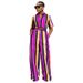 Women's Clothing Striped Short Sleeved Print Casual Loose Suit_ecoleips.com