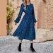 Elegant Floral Print Long Sleeve Dress - Casual & Chic Women's Dress For Everyday Wear_ecoleips.com