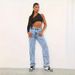 Women's Clothing Light Blue High Waist Loose Comfortable Slim Fit Fashion Straight Casual Denim Trousers_ecoleips.com