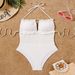 Women's Clothing Swimwear Piece Bikini Solid Color Tether Sexy Bow Adjustable Swimsuit_ecoleips.com