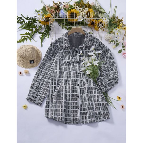 Large Size Women's Spring Collar-Up Casual Single-Button Long-Sleeve Shirt_ecoleips.com