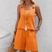 Women's Clothing Spring/Summer Elegant Two Piece Set For Women Round Neck Solid Color Style Spring Summer Sleeveless Shorts Set_ecoleips.com