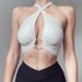 2022 New Halter Neck Camisole For Women, Outerwear, Base Layer, Hollow Out, Chest-Enhancing, Sexy Short Design Top_ecoleips.com