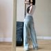New 2025 Women's Designer Bow Embroidered Jeans High-Waisted Straight-Leg Summer Retro Wide-Leg Pants Casual Cotton Fashion_ecoleips.com