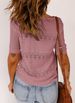 Women's Sexy Knitted Hook Sweater Round Neck Hollow Short Sleeve Top_ecoleips.com