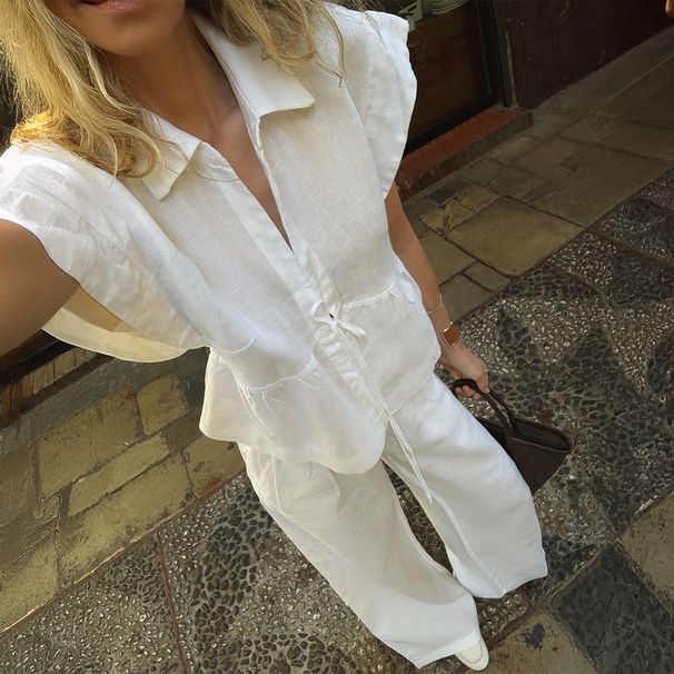 Women's Clothing Elegant Simple Loose Fitting Solid Color Top Set For Women Style Spring Summer For Formal & Casual_ecoleips.com