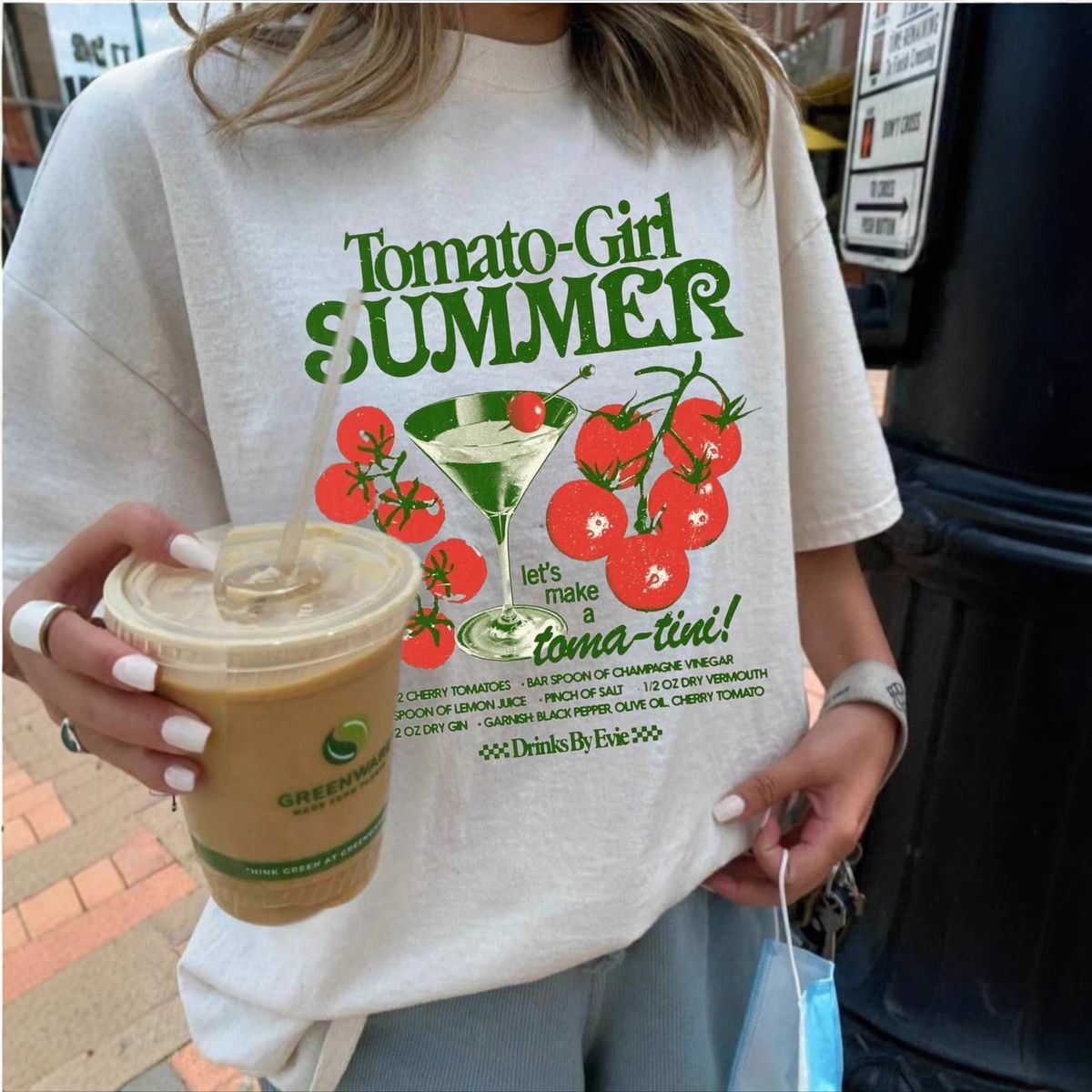 Tomato Girl Print Short Sleeve T-Shirt - Loose Fit Casual Round Neck Top For Women (White, S/M/L/Xl/Xxl)_ecoleips.com